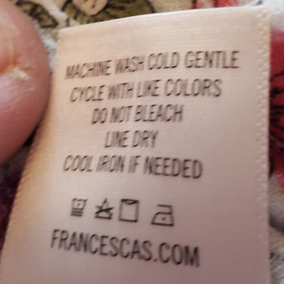 MIAMI M beige green purple red and black floral design with a blue border at hem - Picture 4 of 5